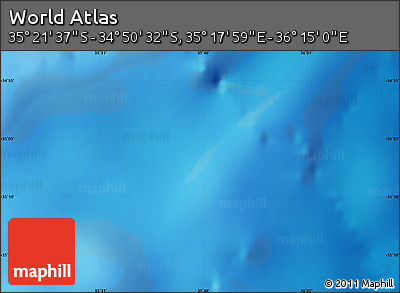 Physical Map of the Area around 35° 6' 5" S, 35° 46' 29" E