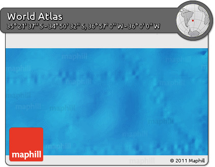 Physical 3D Map of the Area around 35° 6' 5" S, 36° 28' 30" W