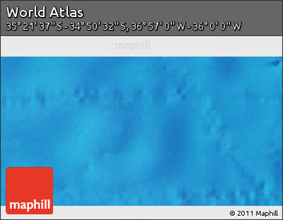 Physical 3D Map of the Area around 35° 6' 5" S, 36° 28' 30" W