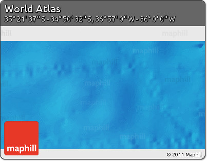 Physical 3D Map of the Area around 35° 6' 5" S, 36° 28' 30" W