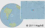 Savanna Style Location Map of the area around 35° 6' 5" S, 36° 28' 30" W, hill shading