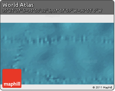Satellite 3D Map of the Area around 35° 6' 5" S, 37° 19' 30" W