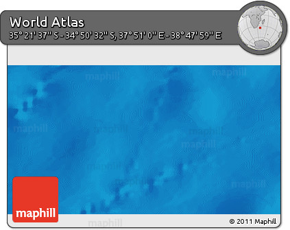 Physical 3D Map of the Area around 35° 6' 5" S, 38° 19' 30" E