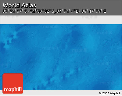 Physical 3D Map of the Area around 35° 6' 5" S, 38° 19' 30" E