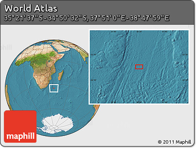 Satellite Location Map of the Area around 35° 6' 5" S, 38° 19' 30" E