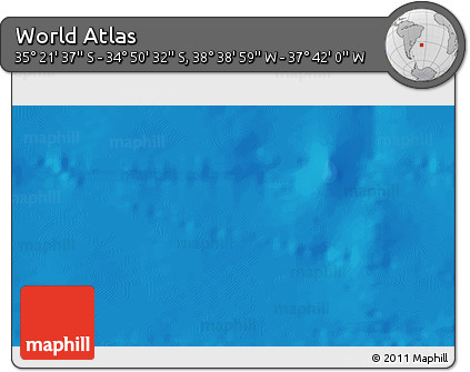 Political 3D Map of the Area around 35° 6' 5" S, 38° 10' 29" W