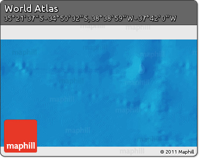 Political 3D Map of the Area around 35° 6' 5" S, 38° 10' 29" W