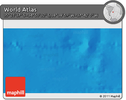 Shaded Relief 3D Map of the Area around 35° 6' 5" S, 38° 10' 29" W