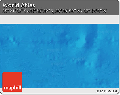 Shaded Relief 3D Map of the Area around 35° 6' 5" S, 38° 10' 29" W