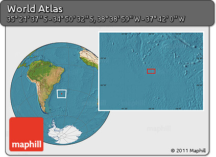 Satellite Location Map of the Area around 35° 6' 5" S, 38° 10' 29" W