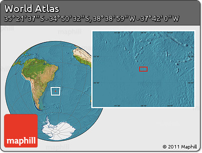 Satellite Location Map of the Area around 35° 6' 5" S, 38° 10' 29" W