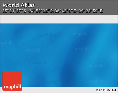Shaded Relief 3D Map of the Area around 35° 6' 5" S, 39° 10' 29" E