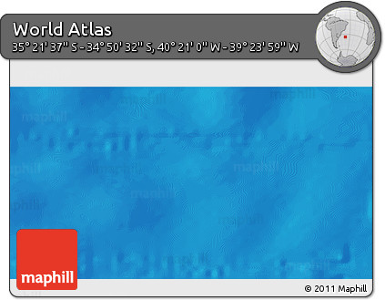 Physical 3D Map of the Area around 35° 6' 5" S, 39° 52' 30" W