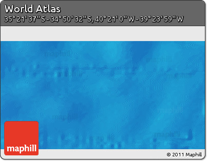 Physical 3D Map of the Area around 35° 6' 5" S, 39° 52' 30" W