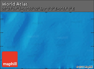 Physical Map of the Area around 35° 6' 5" S, 3° 28' 30" E