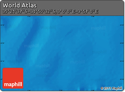 Physical Map of the Area around 35° 6' 5" S, 3° 28' 30" E