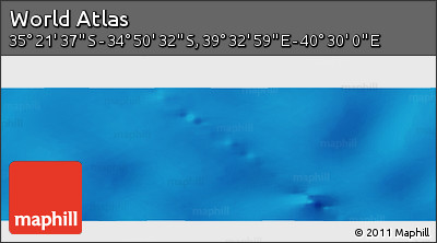 Physical Panoramic Map of the Area around 35° 6' 5" S, 40° 1' 29" E