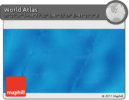 Shaded Relief 3D Map of the Area around 35° 6' 5" S, 40° 52' 30" E