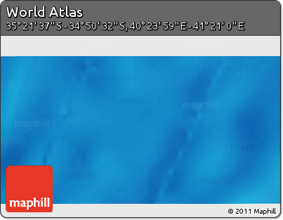 Shaded Relief 3D Map of the Area around 35° 6' 5" S, 40° 52' 30" E