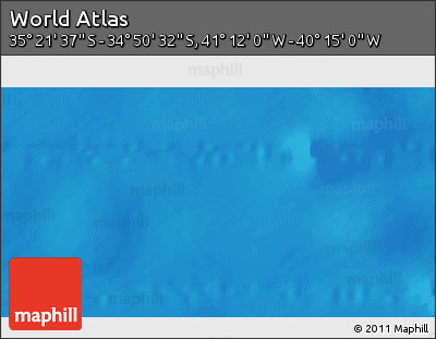 Physical 3D Map of the Area around 35° 6' 5" S, 40° 43' 30" W