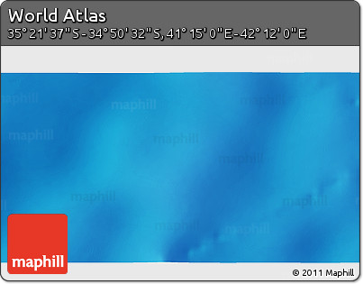 Physical 3D Map of the Area around 35° 6' 5" S, 41° 43' 30" E