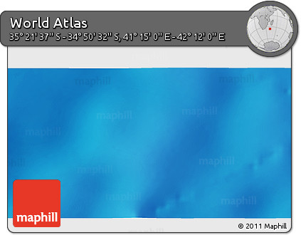 Shaded Relief 3D Map of the Area around 35° 6' 5" S, 41° 43' 30" E