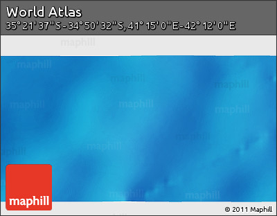 Shaded Relief 3D Map of the Area around 35° 6' 5" S, 41° 43' 30" E