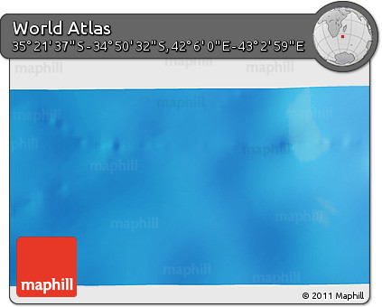 Physical 3D Map of the Area around 35° 6' 5" S, 42° 34' 30" E