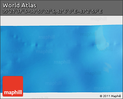 Shaded Relief 3D Map of the Area around 35° 6' 5" S, 42° 34' 30" E