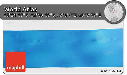 Physical Panoramic Map of the Area around 35° 6' 5" S, 42° 34' 30" E