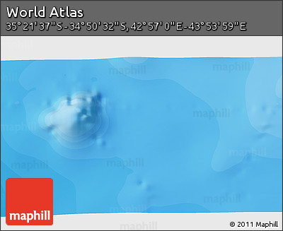 Political 3D Map of the Area around 35° 6' 5" S, 43° 25' 29" E