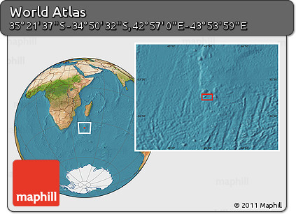 Satellite Location Map of the Area around 35° 6' 5" S, 43° 25' 29" E