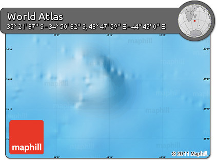 Physical Map of the Area around 35° 6' 5" S, 44° 16' 29" E