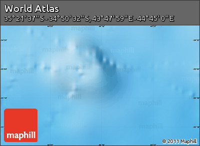 Physical Map of the Area around 35° 6' 5" S, 44° 16' 29" E
