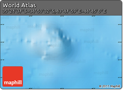 Physical Map of the Area around 35° 6' 5" S, 44° 16' 29" E