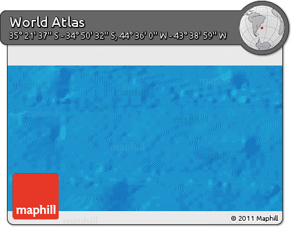 Physical 3D Map of the Area around 35° 6' 5" S, 44° 7' 30" W