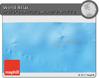 Physical 3D Map of the Area around 35° 6' 5" S, 45° 7' 30" E