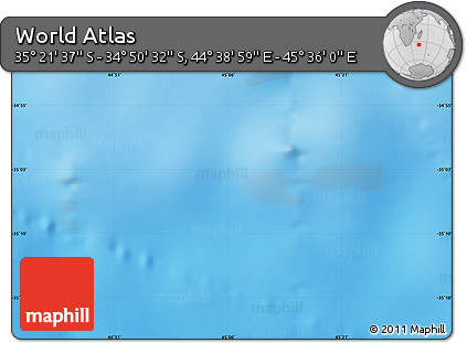 Physical Map of the Area around 35° 6' 5" S, 45° 7' 30" E