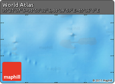 Physical Map of the Area around 35° 6' 5" S, 45° 7' 30" E