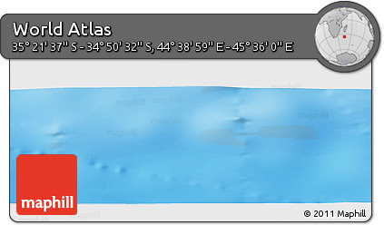 Physical Panoramic Map of the Area around 35° 6' 5" S, 45° 7' 30" E