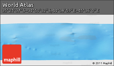 Physical Panoramic Map of the Area around 35° 6' 5" S, 45° 7' 30" E