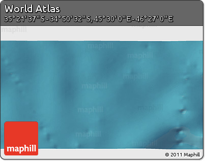 Satellite 3D Map of the Area around 35° 6' 5" S, 45° 58' 30" E