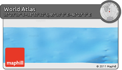 Physical Panoramic Map of the Area around 35° 6' 5" S, 45° 58' 30" E