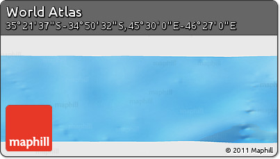 Physical Panoramic Map of the Area around 35° 6' 5" S, 45° 58' 30" E