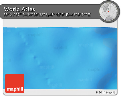 Physical 3D Map of the Area around 35° 6' 5" S, 47° 40' 29" E