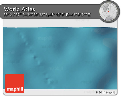 Satellite 3D Map of the Area around 35° 6' 5" S, 47° 40' 29" E