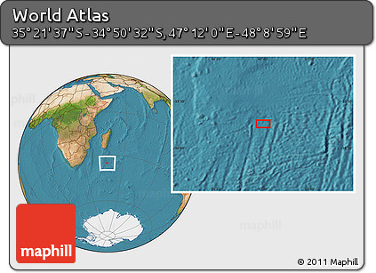 Satellite Location Map of the Area around 35° 6' 5" S, 47° 40' 29" E