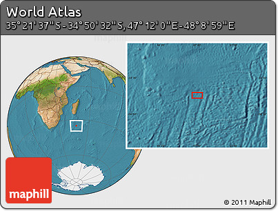 Satellite Location Map of the Area around 35° 6' 5" S, 47° 40' 29" E