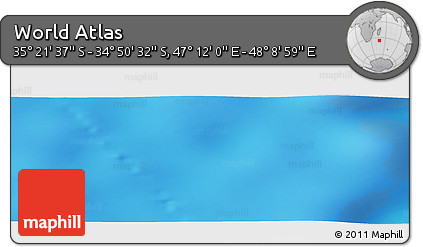 Physical Panoramic Map of the Area around 35° 6' 5" S, 47° 40' 29" E