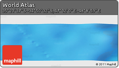 Physical Panoramic Map of the Area around 35° 6' 5" S, 47° 40' 29" E
